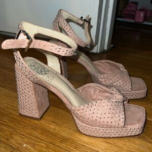 Pink studded heels